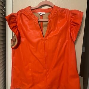 THML orange leather top